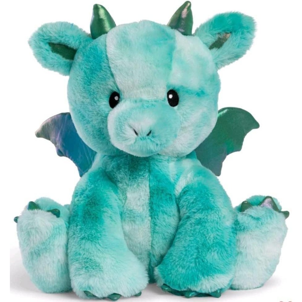 FAO Schwarz Glow Brights Toy Plush with LED 12" Stuffed Animal (BlueGreen Dragon